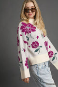 Umgee Floral Patterned Mock Neck Sweater - Your Second Look