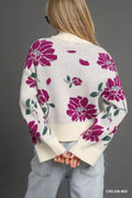 Umgee Floral Patterned Mock Neck Sweater - Your Second Look