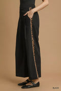 Umgee Front Pleated Wide - Leg Pants with Contrast Trim - Your Second Look