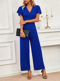 V - Neck Flutter Sleeve Jumpsuit - Your Second Look