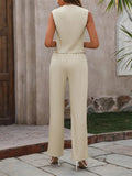 V - Neck Vest and Pants Set - Your Second Look