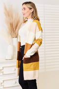 Woven Right Color Block Dropped Shoulder Cardigan - Your Second Look