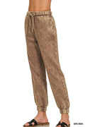 Zenana Acid Wash Fleece Sweatpants with Pockets - Your Second Look