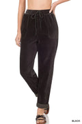 Zenana Corduroy Drawstring Cuffed Pants - Your Second Look