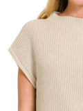 Zenana Mock Neck Short Sleeve Sweater - Your Second Look