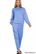Zenana Scuba Mock Neck Sweatshirt and Joggers Set - Your Second Look