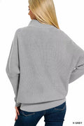 Zenana Viscose Dolman Sleeve Mock Neck Sweater - Your Second Look