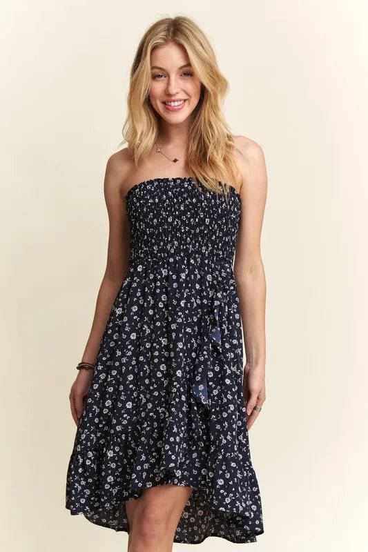 ADORA Smocked Floral Tube Dress with Pockets - Your Second Look