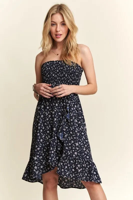 ADORA Smocked Floral Tube Dress with Pockets - Your Second Look