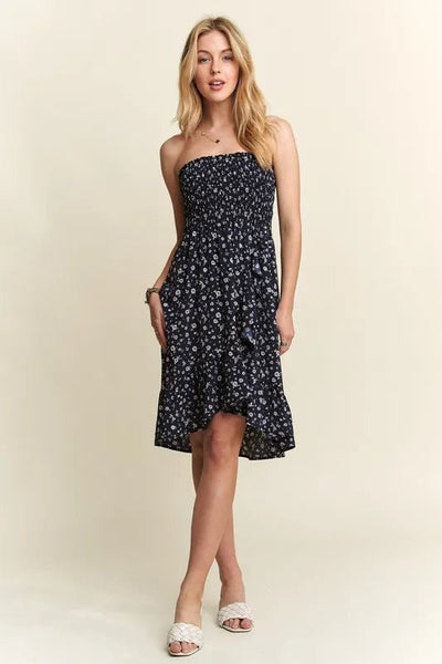 ADORA Smocked Floral Tube Dress with Pockets - Your Second Look