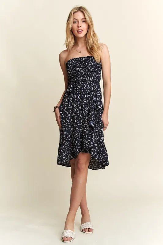 ADORA Smocked Floral Tube Dress with Pockets - Your Second Look
