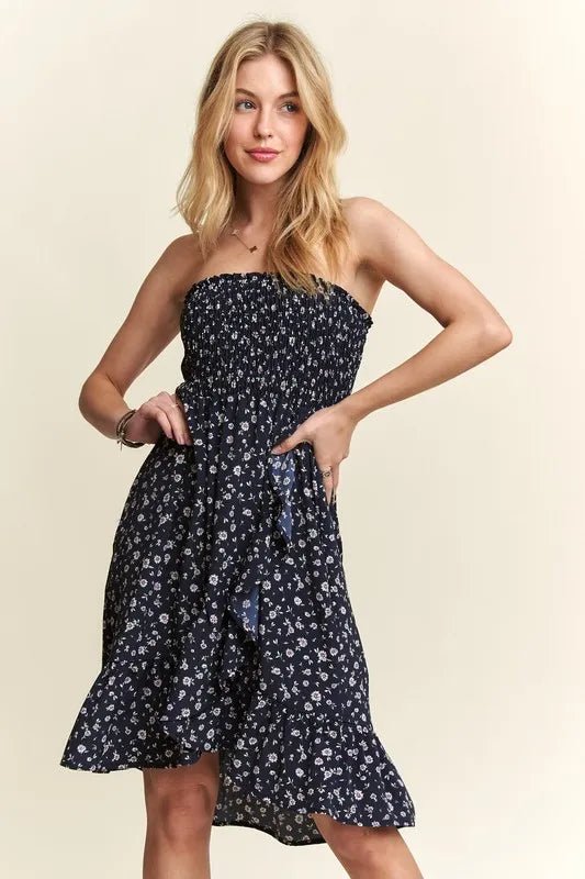 ADORA Smocked Floral Tube Dress with Pockets - Your Second Look