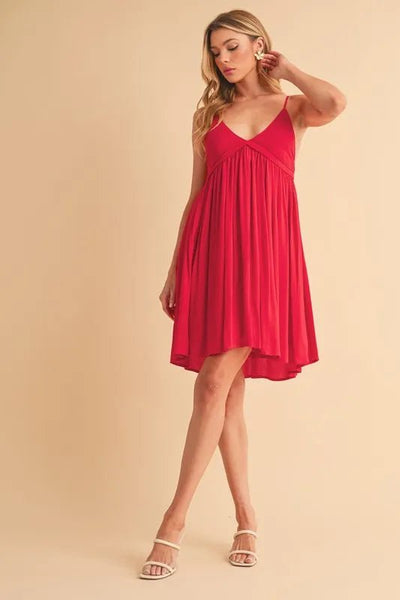 Aemi + Co Ruched Plunge Mini Cami Dress - Your Second Look