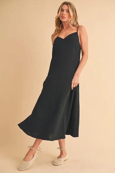 Aemi+Co Side Button Midi Cami Dress - Your Second Look