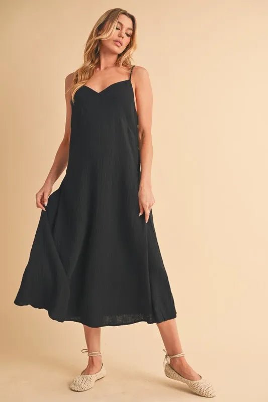 Aemi+Co Side Button Midi Cami Dress - Your Second Look