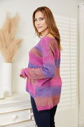 Angel Wings Multicolored Rib - Knit V - Neck Knit Pullover - Your Second Look
