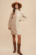 Annie Wear Color Block Turtleneck Sweater Dress - Your Second Look