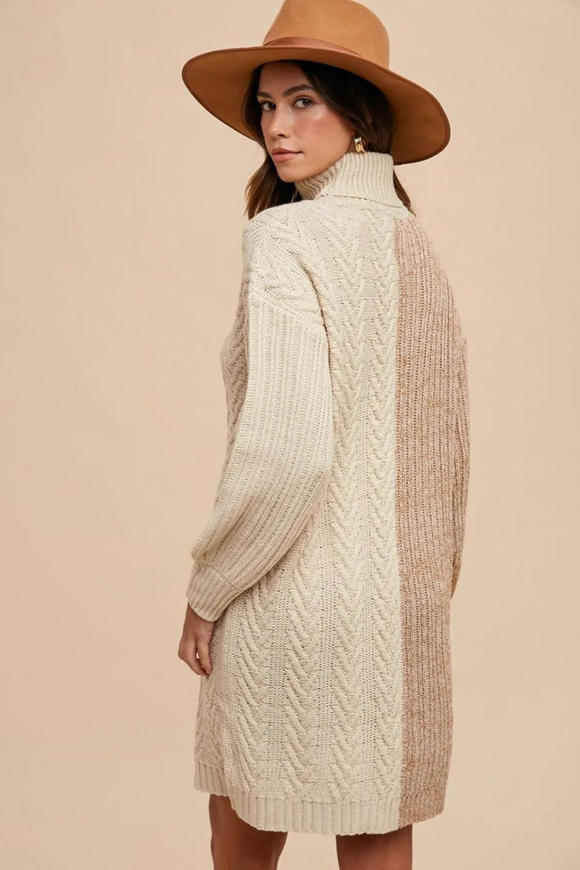 Annie Wear Color Block Turtleneck Sweater Dress - Your Second Look