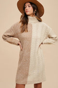 Annie Wear Color Block Turtleneck Sweater Dress - Your Second Look