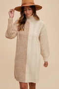 Annie Wear Color Block Turtleneck Sweater Dress - Your Second Look