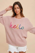 Annie Wear HELLO Embroidered Raglan Sleeve Sweater - Your Second Look