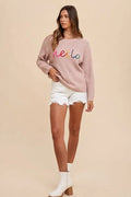 Annie Wear HELLO Embroidered Raglan Sleeve Sweater - Your Second Look