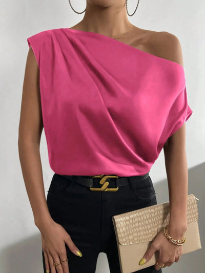 Asymmetrica One - Shoulder Draped Blouse - Your Second Look