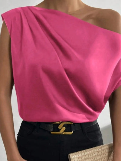 Asymmetrica One - Shoulder Draped Blouse - Your Second Look