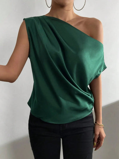Asymmetrica One - Shoulder Draped Blouse - Your Second Look