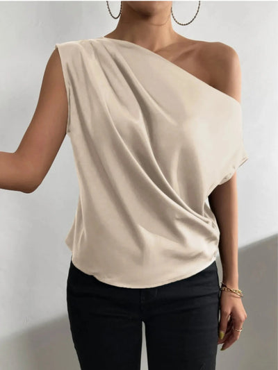 Asymmetrica One - Shoulder Draped Blouse - Your Second Look