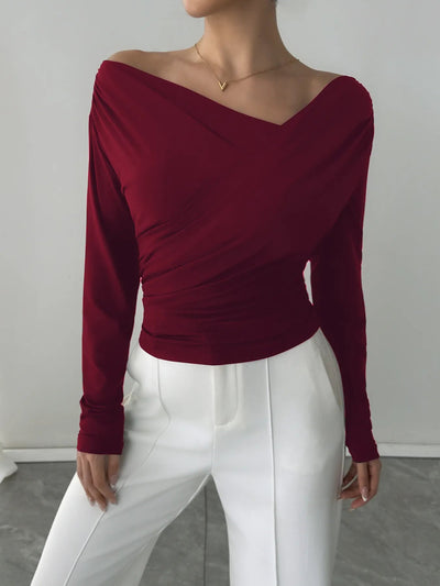 Asymmetrical Long Sleeve Blouse - Your Second Look