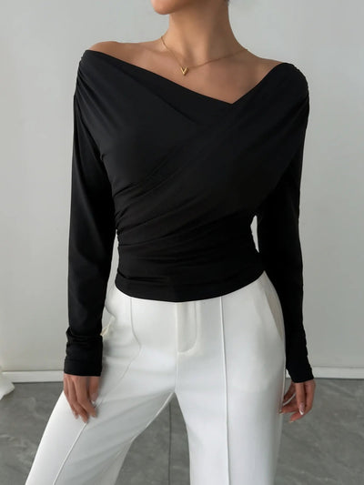 Asymmetrical Long Sleeve Blouse - Your Second Look