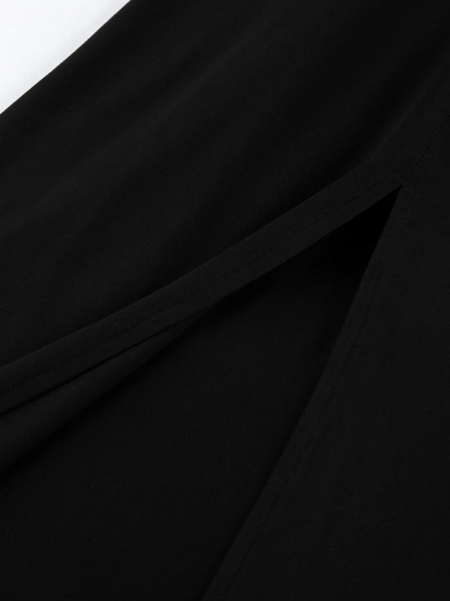 Backless Turtleneck Long Sleeve Bodycon Maxi Dress - Your Second Look
