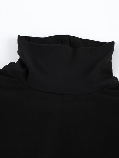Backless Turtleneck Long Sleeve Bodycon Maxi Dress - Your Second Look