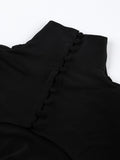 Backless Turtleneck Long Sleeve Bodycon Maxi Dress - Your Second Look