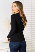 Basic Bae Asymmetrical Neck Long Sleeve Top - Your Second Look