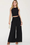 Basic Bae Full Size Ribbed Tank and Wide Leg Pants Set - Your Second Look