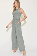 Basic Bae Full Size Ribbed Tank and Wide Leg Pants Set - Your Second Look