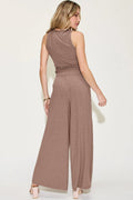 Basic Bae Full Size Ribbed Tank and Wide Leg Pants Set - Your Second Look