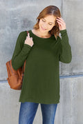 Basic Bae Full Size Round Neck Dropped Shoulder T-Shirt - Your Second Look