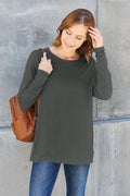 Basic Bae Full Size Round Neck Dropped Shoulder T-Shirt - Your Second Look
