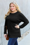 Basic Bae Full Size Round Neck Dropped Shoulder T-Shirt - Your Second Look