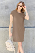 Basic Bae Full Size Round Neck Short Sleeve Dress with Pockets - Your Second Look