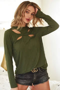 BiBi Butterfly Looking Cutout Rib Knit Top - Your Second Look