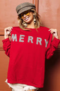 BiBi Merry Glitter Christmas Drop Shoulder Top - Your Second Look
