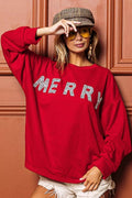 BiBi Merry Glitter Christmas Drop Shoulder Top - Your Second Look