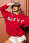 BiBi Merry Glitter Christmas Drop Shoulder Top - Your Second Look