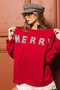 BiBi Merry Glitter Christmas Drop Shoulder Top - Your Second Look