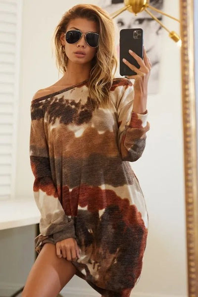 BiBi Tie Dye Print Knit Dress with Side Pocket - Your Second Look