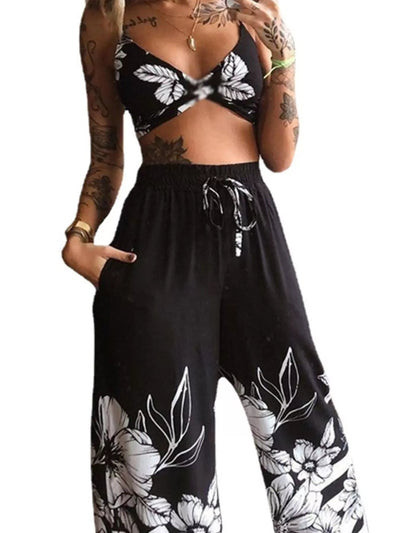 Boho Butterfly Print Top and Pants Set - Your Second Look